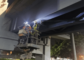 新北環快橋下油漆工程     三重環河南路5/15起夜間施工     請配合交管改道