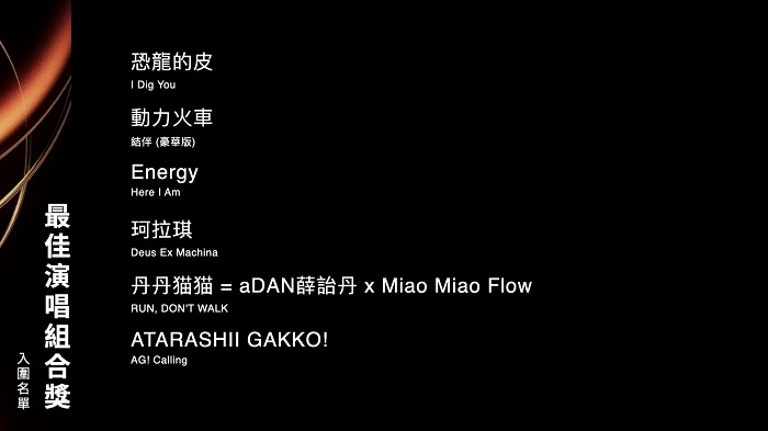 最佳演唱組合獎