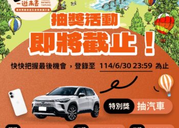 「台東一遊未盡」抽獎活動即將截止!  特別獎油電汽車7/4抽出