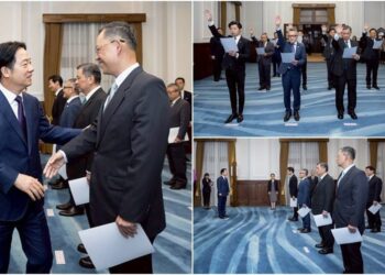 新任行政院、考試院政務人員及駐外大使宣誓 總統賴清德逐一致意