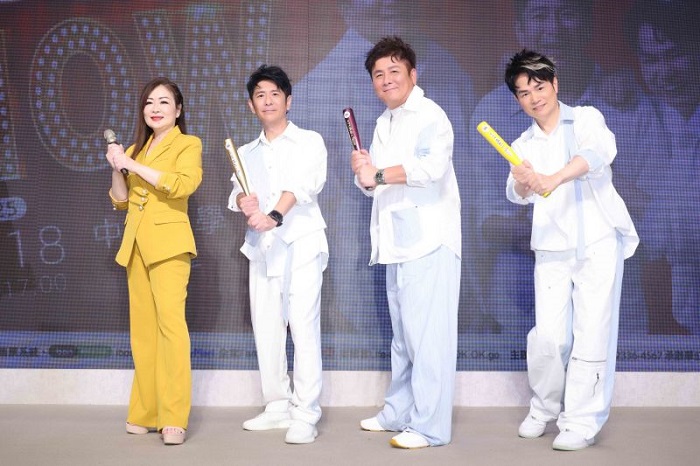 金曲歌后張秀卿現身記者會,力挺荒山亮、劉家榮、李明洋。(圖/瑞揚創意提供)
