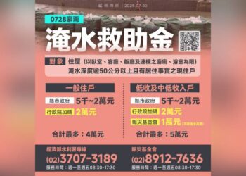 因豪雨住家淹逾50公分 行政院加碼2萬元救助金