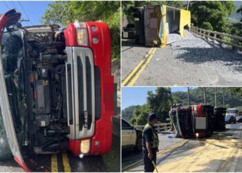 影音/驚險一瞬間！蘇花台九線砂石車失控側翻 影響交通逾5小時
