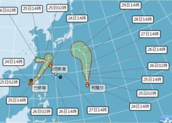 三颱共舞!「柯羅莎」颱風接力生成  周四至周六外圍環流甩雨彈