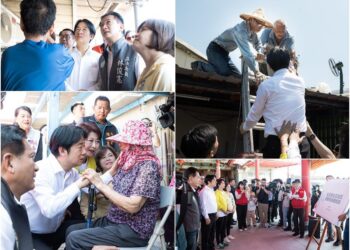 關心災區復原及房舍修繕 總統賴清德登梯為工班送飲料