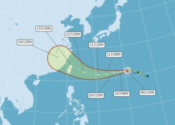 楊柳颱風路徑南修! 估13日晚間從宜蘭登陸