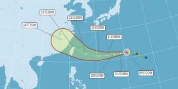 楊柳颱風路徑南修！ 估13日晚間從宜蘭登陸