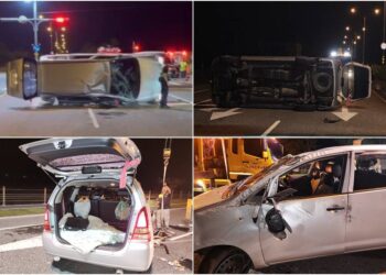 影音/翻車釀4大人3小孩擦挫傷 駕駛：閃貓咪失控