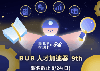 新北青年局攜手BUB人才加速器     推免費商業實戰課程     助青年全方位加速職涯與創業能量