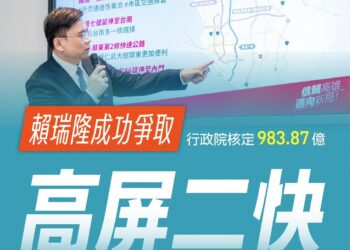 行政院核定983億「高雄-屏東第二條快速公路(高屏二快)」　串起南台灣關鍵產業、民生路廊！