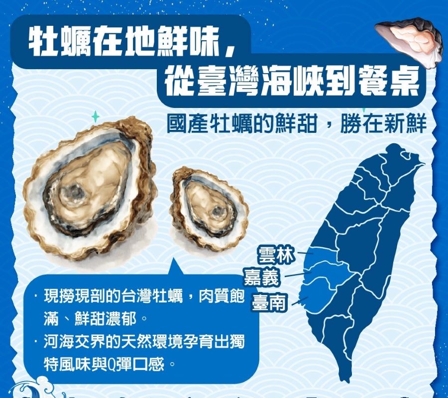 國產牡蠣鮮味優勢、在地養殖、現撈現鮮的真實美味。(圖/農業部漁業署)