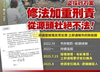 盜採砂石案 邱議瑩:已提案修法加重刑責 從源頭根絕不法行為
