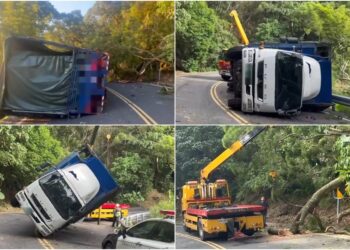 影音/北宜公路突發意外 樹倒車翻超嚇人 交通一度中斷