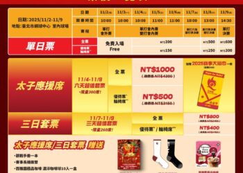 臺灣華國三太子盃門票開賣   太子應援席限量300席   搶票享好禮