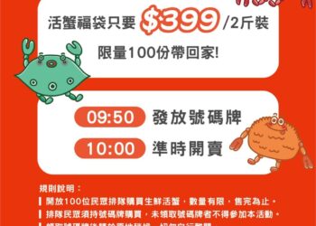 萬里蟹產季到     野柳假日活蟹市集10/4登場     限量福袋開搶     有吃又有玩