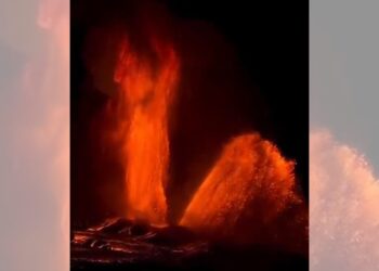 影音/夏威夷火山噴發6小時 熔岩柱直衝400公尺高