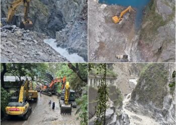 影音/燕子口堰塞湖溢流加大恐潰壩 緊急通報人員機具撤離河道