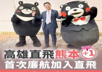 許智傑搶宣布:年底高雄有廉航直飛日本熊本、星宇明年進駐