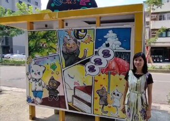 光華國中打造全台首座「學生設計公車亭」 王小芬校長全力推動成教育美談