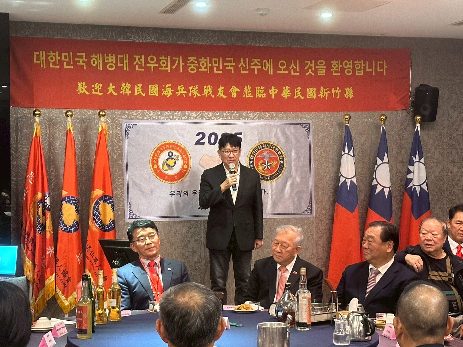 ▲立法委員林思銘24日在新竹縣接待由李承都中將親自率隊的大韓民國海兵隊戰友會好兄弟們。(圖/林思銘立委服務處提供)