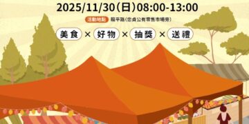 忠貞市場週末特色市集11/30登場  消費百元就可抽獎