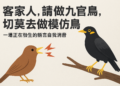 【社論】客家人,請做九官鳥,切莫去做模仿鳥——一場正在發生的語言自我消音