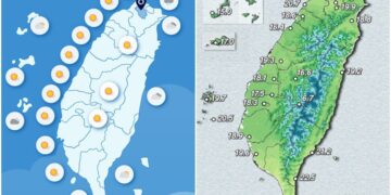 影音/1223北部及東北部氣溫回升 新竹以南日夜溫差大 東半部有局部短暫雨