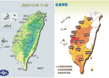 影音/1229氣溫回升 苗栗以南溫差大 基隆北海岸及東北部有局部雨