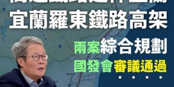 好消息!高鐵延伸宜蘭+宜蘭羅東鐵路高架 雙獲國發會審查通過