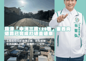 旗鼓塩區民進黨議員參選人林哲弘肯定市府補齊路網 旗津道路再升級 中洲三路129巷通車