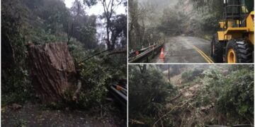 影音/中橫宜蘭支線米摩登路段坍方中斷 預計1/2下午搶通