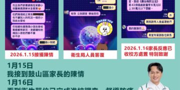 鼓山某國小疑腸病毒群聚　林哲弘1/15接家長陳情急聯繫衛生單位　1/16獲家長致謝