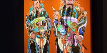 洪平順彩繪門神新作特展 北港文化中心首度亮相