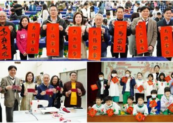 影音/揮毫寫春聯+車縫書籤卡 宜蘭國小師生共寫馬年美好的開始