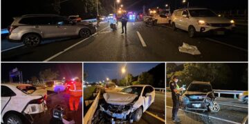 影音/碰！碰！3車連環撞 國五又出車禍了！