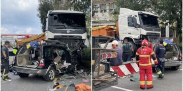 影音/聯結車與休旅車發生車禍 4人受傷送醫 交通大受影響